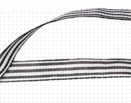 Gestreept sierlint bruin/wit  10mm