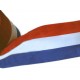 Sierlint Nederlandse vlag. Rood wit blauw sierband 50 mm breed.