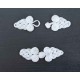 Chinese sluiting met vlechtwerk. Wit. Brandenburger sluiting 7.5 x 2.5 cm