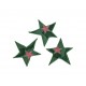 Een opstrijkbare ster applicatie leger met een rode ster. Legergroen met donkergroene randen. Doorsnee 5 - 6 cm.