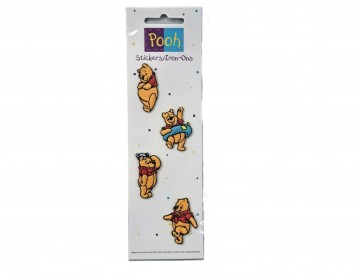 Winnie de Pooh applicatie. 4 opstrijkbare applicaties van Winnie de Pooh. Ongeveer 3.5 cm hoog