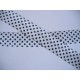 Elastisch biaisband Wit met zwarte stip 6039