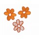 Bloem applicatie opstrijkbaar  Oranje met open hart  Doorsnee:  4.5 cm