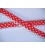 Biaisband Rood met witte stip en ruche 30