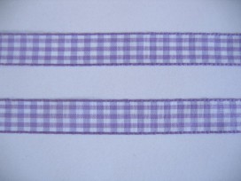 Boerenbont lint Lila/wit geruit 15mm breed