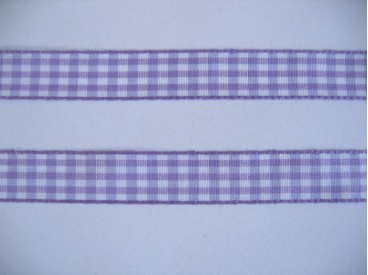 Boerenbont lint Lila/wit geruit 15mm breed