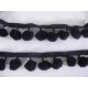 Bolletjesband pompom mini Zwart 12mm