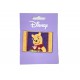 Winnie de Pooh applicatie   Rechthoek. Winnie glimlachend met 3 bloemen  6.5 x 4.5  Opstrijkbaar