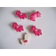 Dieren kinderknoop Hond pink met witte strik kdk12