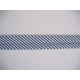 Donkerblauw/wit gestreept biaisband.  100% katoen  20 mm. breed