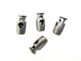  Koordstopper 1-gaats zilver 17mm lang