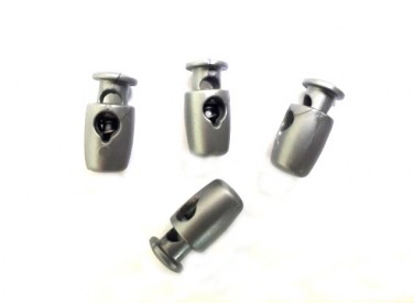  Koordstopper 1-gaats zilver 17mm lang