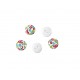 Witte knoop met minifleur  2 gaats  Doorsnee 13 mm Witte onderkant