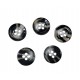 Mantelknoop 4 gaats met opstaande rand  Zwart/grijs gevlekt  Kunststof  Doorsnee: 22 mm