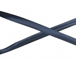 Satijn biaisband donkerblauw. 20mm breed. 100% pes