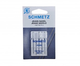 Schmetz jeansnaalden. 130/705 H J  Naalddikte 90/14  Doosje met 5 naalden