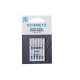 Schmetz jeansnaalden. 130/705 H J.  Naalddiktes: 2 van 90/14  2 van100/16  1 van 110/18  Doosje met 5 naalden