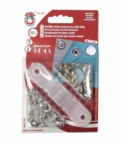 Inslag drukknoop gekleurd  Zilverkleurige inslagdrukkers. 15 stuks met een doorsnee van 10.5 mm.  Voor gewone, niet te dikke sto