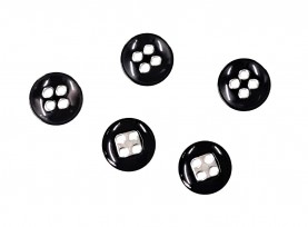 4 gaats knoop Kunststof en metaal Diep donkerbruin  15 mm doorsnee