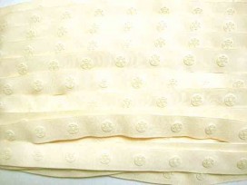 Drukkertjesband Creme  18mm breed stukje van 45cm