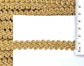 Chanelband Lurex  Goudkleurig galonband  Breedte: 12 mm