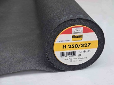 H250 Stevige plakvlieseline zwart 90 cm. breed 