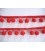 Sierband met pompom bolletjes Rood
