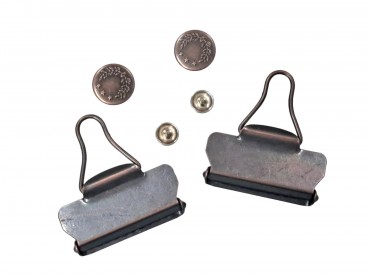 Tuinbroekgespen 2 stuks compleet Oudkoper  40mm breed