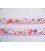 Biaisband met roze ruche Wit met multicolor bloem 44