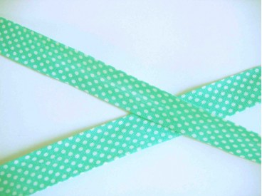 Biaisband Groen met witte stip