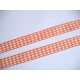 Boerenbont lint Oranje/wit geruit 15mm breed