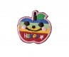 Regenboog applicatie Happy Appel  Een opstrijkbare applicatie van 3.5 x 4 cm.