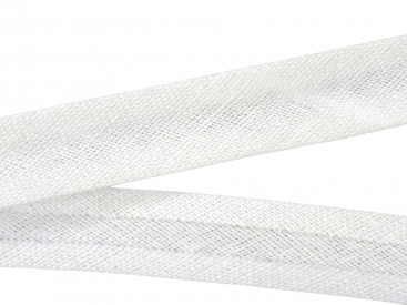 Biaisband 12 mm breed  Offwhite  100 % katoen