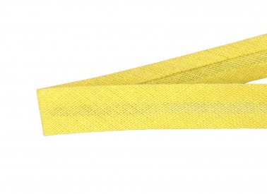 Biaisband 12 mm breed  Lichtgeel  100 % katoen
