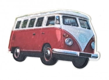 Volkswagen T1 applicatie.  Deze is opstrijkbaar en kleurecht  Afmetingen ongeveer 8 x 5 cm
