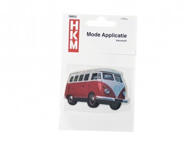 Volkswagen T1 applicatie.  Deze is opstrijkbaar en kleurecht  Afmetingen ongeveer 8 x 5 cm