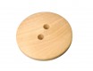 Houten knoop glad, 2 gaats  Doorsnee ongeveer 20 mm.  Heel lichtbruine tinten met nerven. 