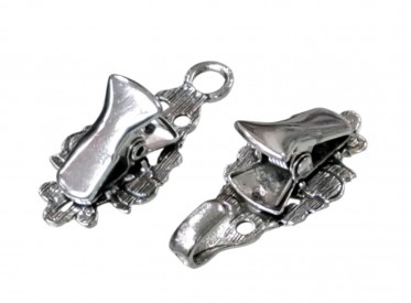 Vestsluiting oudzilver met stevige knijpers  Fantasie  Afmetingen:  ongeveer 72 x 17 mm