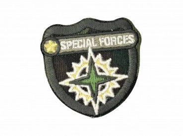 Legerapplicatie schild met tekst en ster  Legergroen Special Forces  Ongeveer 5,2 x 5,1cm