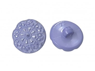 Kunststof bloemknoop op een steeltje  Lila kleur  Doorsnee ongeveer 15 mm.