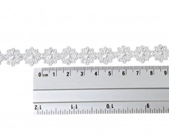 Etskant bloem Wit  13mm Ets1