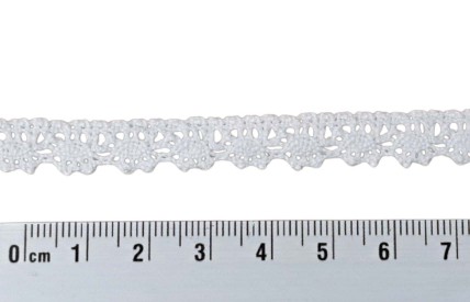 Wit kantklos kant van 10 mm breed  100% katoen