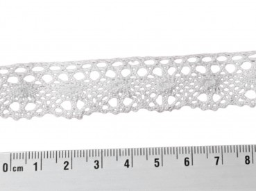 Wit kantklos kant van 20 mm. breed  100% katoen