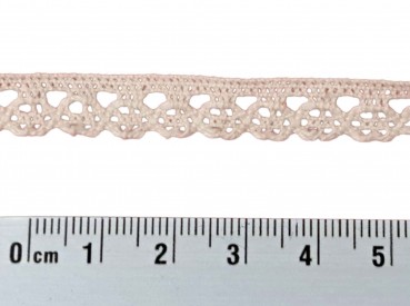 Katoen kant Creme lijkt gehaakt  10 mm breed