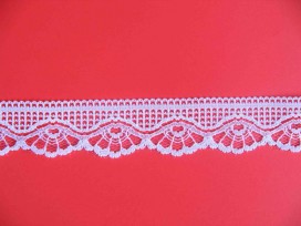 Wit nylon kant met golven 25mm. 924