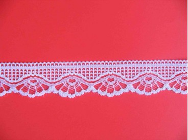 Wit nylon kant met golven 25mm. 924