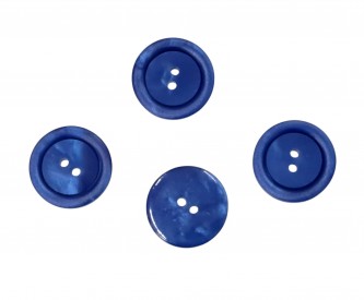 Kunststof knoop 2 gaats  Kobalt  Doorsnee ongeveer 20 mm