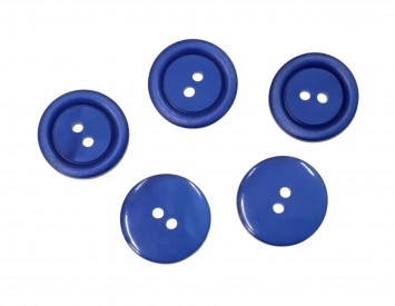 Kunststof knoop 2 gaats  Kobalt  Doorsnee ongeveer 18 mm