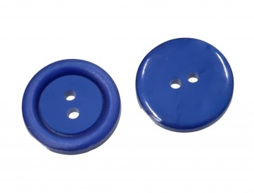 Kunststof knoop 2 gaats  Kobalt  Doorsnee ongeveer 18 mm