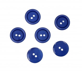 Kunststof knoop 2 gaats  Kobalt  Doorsnee ongeveer 15 mm